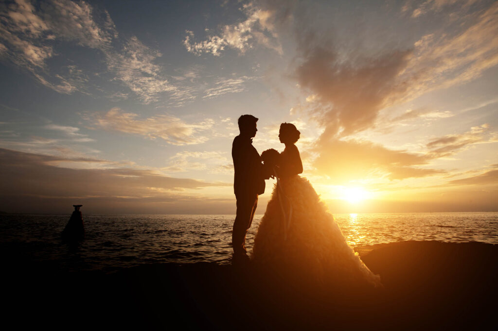  beautiful sunset on the sea